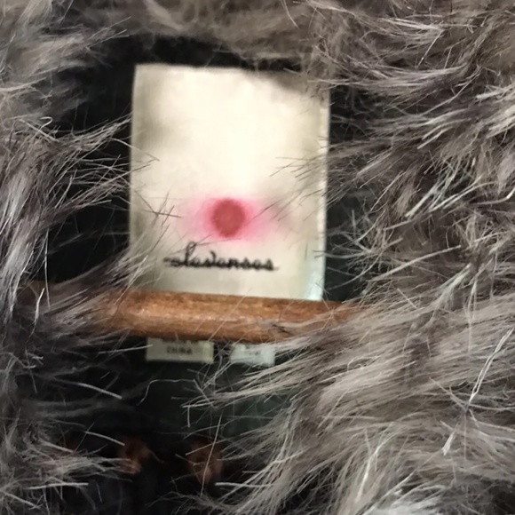 Anthropologie Elevenese Crochet Vest Wool Jacket Faux Fur Women’s XS - Picture 4 of 4